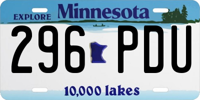 MN license plate 296PDU