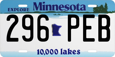 MN license plate 296PEB