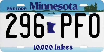 MN license plate 296PFO