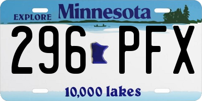 MN license plate 296PFX