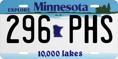 MN license plate 296PHS
