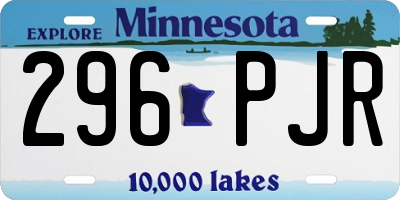 MN license plate 296PJR