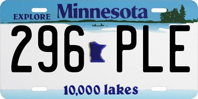 MN license plate 296PLE