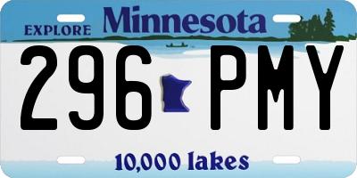 MN license plate 296PMY