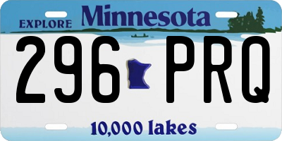 MN license plate 296PRQ