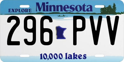 MN license plate 296PVV