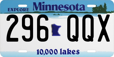 MN license plate 296QQX