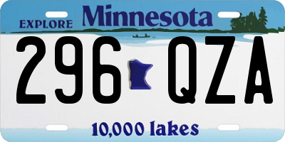 MN license plate 296QZA