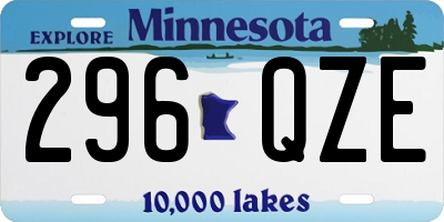 MN license plate 296QZE