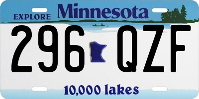 MN license plate 296QZF