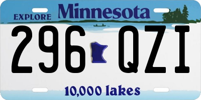 MN license plate 296QZI
