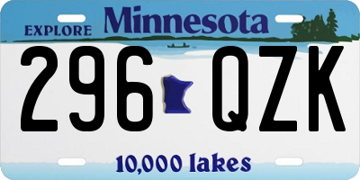 MN license plate 296QZK