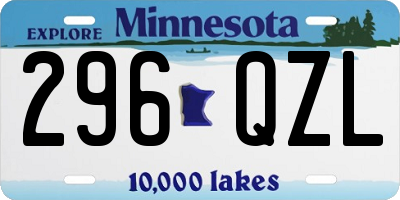 MN license plate 296QZL