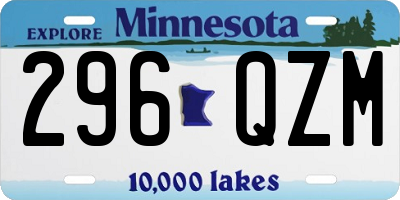 MN license plate 296QZM