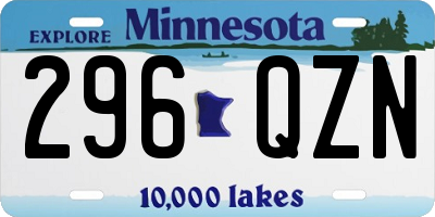 MN license plate 296QZN