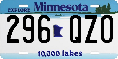 MN license plate 296QZO
