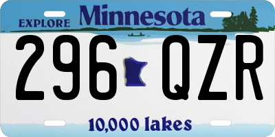 MN license plate 296QZR