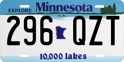 MN license plate 296QZT