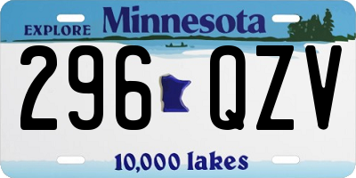 MN license plate 296QZV