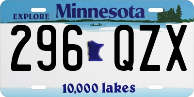 MN license plate 296QZX