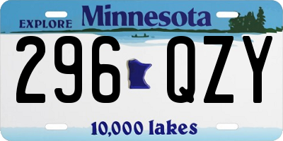 MN license plate 296QZY