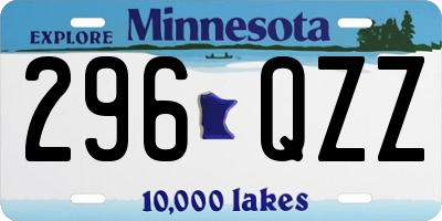 MN license plate 296QZZ
