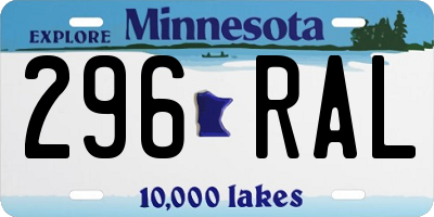 MN license plate 296RAL