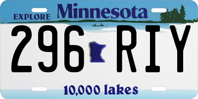 MN license plate 296RIY