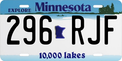 MN license plate 296RJF
