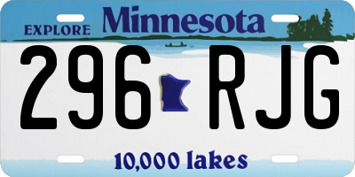 MN license plate 296RJG
