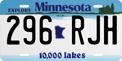 MN license plate 296RJH