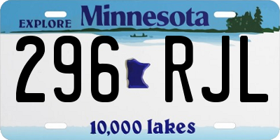 MN license plate 296RJL