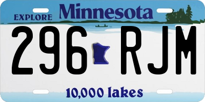 MN license plate 296RJM