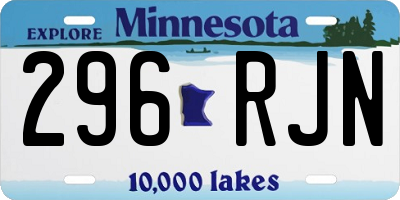MN license plate 296RJN