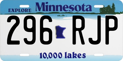 MN license plate 296RJP