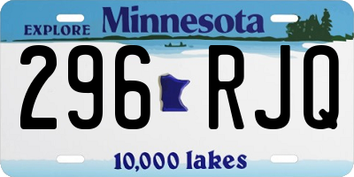 MN license plate 296RJQ
