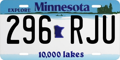 MN license plate 296RJU