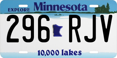 MN license plate 296RJV