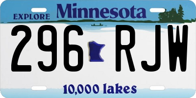 MN license plate 296RJW
