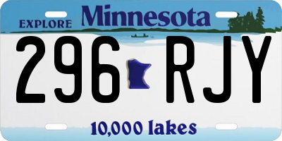 MN license plate 296RJY