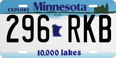 MN license plate 296RKB