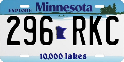 MN license plate 296RKC