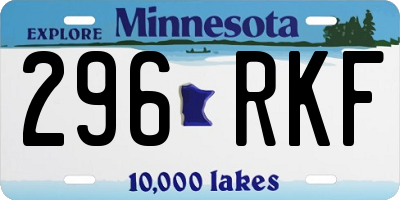 MN license plate 296RKF