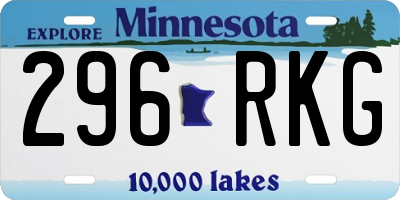 MN license plate 296RKG