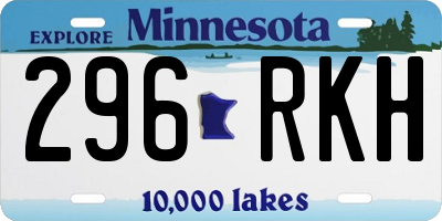 MN license plate 296RKH