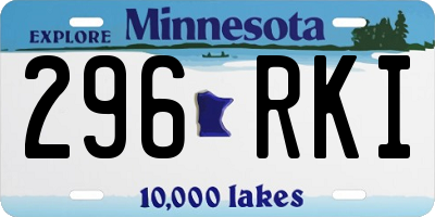 MN license plate 296RKI