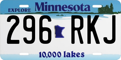 MN license plate 296RKJ
