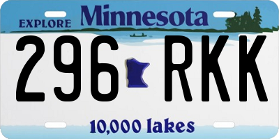 MN license plate 296RKK