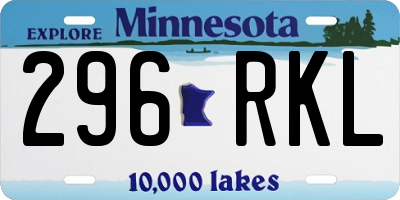 MN license plate 296RKL