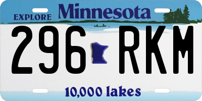 MN license plate 296RKM
